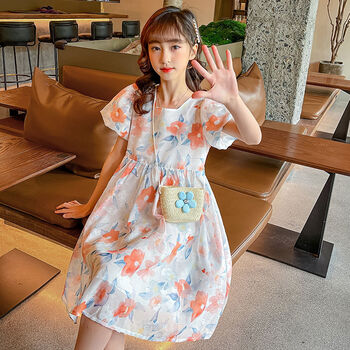 女童连衣裙夏装3-16岁小女孩穿的韩版新款洋气时髦甜美公主裙中大童