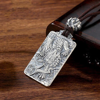 梵蒂诺vaitinoos999足银项链招财金钱貔貅吊坠男士霸气转运情侣项链女