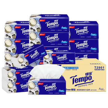 得宝 Tempo 一博同款 抽纸 4层100抽18包