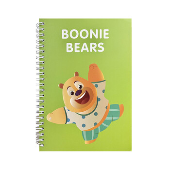 熊出没 熊大熊二笔记本a5 儿童绘画工具空白本子线圈本涂鸦画本 绿色