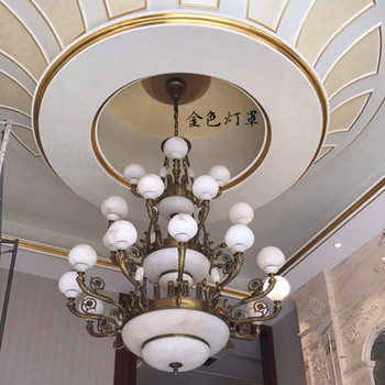 60吊灯升降器升降机客厅水晶灯具电动遥控升降机自动别墅酒店金色