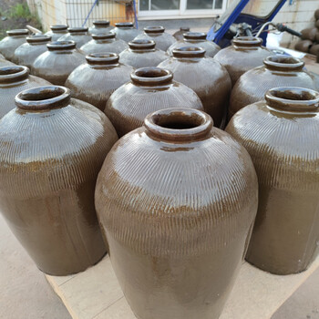 霸蓝 酒坛子土陶存酒瓶家用密封黄釉土陶酒坛子 黄酒坛陶瓷老式酒坛20