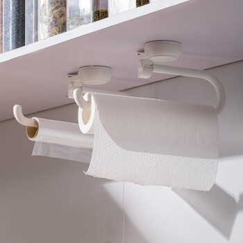 厨房纸巾架用纸纸架挂架保鲜膜袋收纳抹布架子卷纸架免打孔式 厨房卷