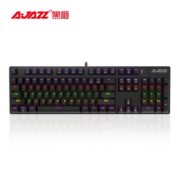 黑爵（AJAZZ）AK687 有线机械键盘 游戏键盘 104键 混光 电脑外设吃鸡 黑色 青轴