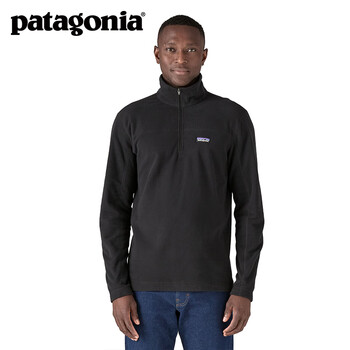 巴塔哥尼亚（Patagonia）男士保暖立领套头拉链抓绒衣Micro D Pullover 26176 BLK L