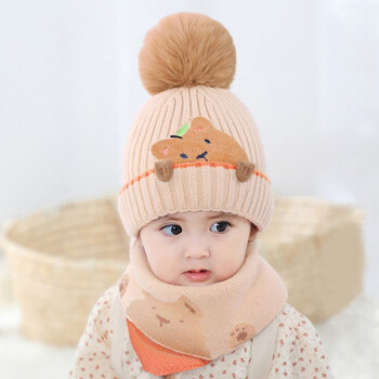 贝娜茜婴儿帽子秋冬男女宝宝儿童可爱超萌毛线帽加厚保暖护耳冬天mx