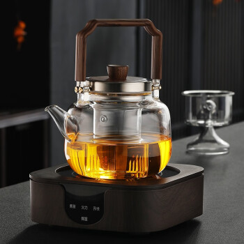 borunHOME煮茶器电陶炉蒸煮茶壶耐热玻璃泡茶壶提梁壶煮水壶家用煮茶炉套装