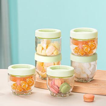 NSYCA透明玻璃密封盒杂粮零食罐创意猫爪储物罐厨房收纳瓶 猫爪密封罐1个