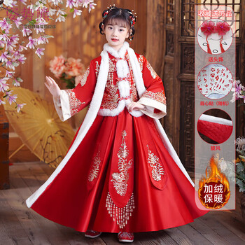 姿势熊汉服女童女童汉服冬季加绒加厚中国风冬装新款儿童兔年本命年