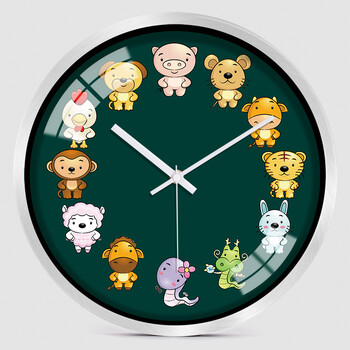 小米mi生态通用隆鉴十二生肖卡通时钟表客厅儿童房学校幼儿园教师