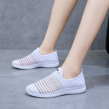 中老年妇女夏季网鞋夏天网面透气镂空女鞋一脚蹬休闲妈妈运动鞋时尚老