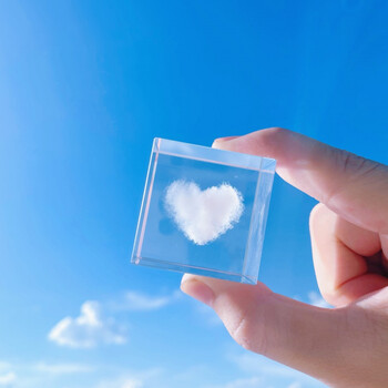 【闪电发货】云立方云朵 小众创意/心形白云摆件 云立方水晶云朵送