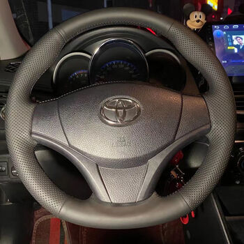 卡舒尔威驰方向盘套真皮手缝适用于丰田新致炫致享汉兰达卡罗拉rav4