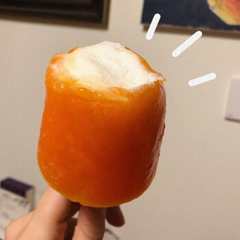 夹心冰棒棍夏威夷两吃菠萝雪糕冰淇淋冰激凌冰棍 大冰桶橙色4 绿色4