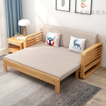 木制沙发床木头沙发床实木沙发床小户型款沙发日式网红款2021年新款