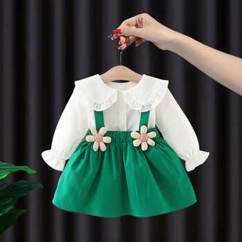 pal)一岁半婴儿幼儿秋装套装女宝宝衣服周岁礼服红色公主裙3女童裙子2