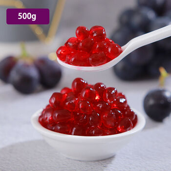 食禧王寒天脆波波水蜜桃晶球免煮珍珠奶茶店专用椰果蒟蒻水果a 葡萄味