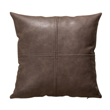 茗芮居芝华士沙发皮质抱枕精美靠枕高档纯色皮沙发抱枕靠垫皮枕pu皮