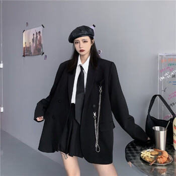 jks春秋jk制服暗黑系立领套装秋季女装潮酷穿搭配整套炸街一套配衣服