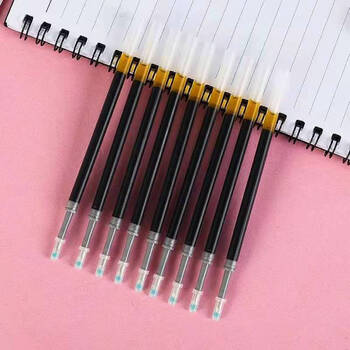 5mm黑色高颜值水笔大容量头替芯 按动透明杆笔芯【黑色长度11cm】 50