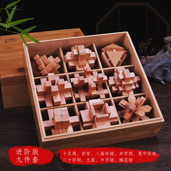 甄选九连环智力解扣24件套玩具成人解锁环全套儿童学生孔明鲁班 