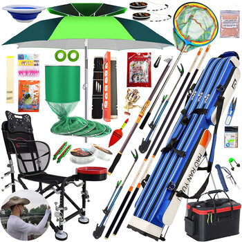一击鱼竿套装同款渔具全套钓鱼全套装备豪华钓组合手竿台钓竿海竿新手