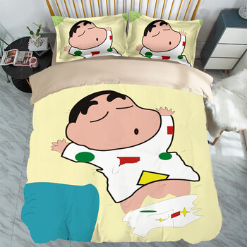 卡通蜡笔小新三四件套宿舍床上用品单人学生儿童被套床单被子11 羞羞