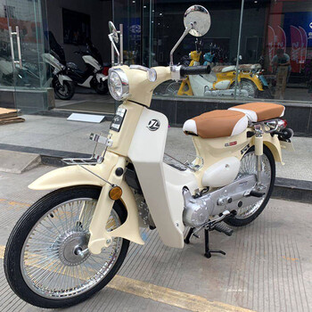 幼兽coco110cc动力复古经典两轮cub弯梁摩托车 米黄色 jl110-17(嘉陵)