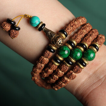 微韵藏式男女小金刚菩提子手链108颗原色肉纹金刚菩提手链毛衣链款式