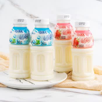 小洋人经典款妙恋乳酸菌饮品345ml*15瓶原味草莓味儿童早餐奶饮料
