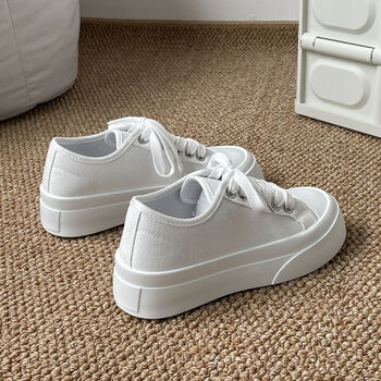酷乔韵帆布鞋女学生韩版百搭小众设计感鞋子夏季2023新款原宿风小白鞋