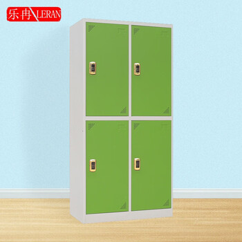 物柜存包柜鞋柜家用宿舍浴室存物柜碗柜铁皮柜办公柜 绿色四门感应锁