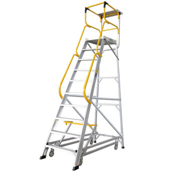 稳耐梯子铝合金人字梯4.2米理货梯仓库理货梯十二步需组装 FS13598