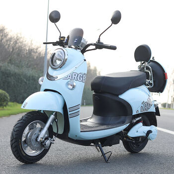 新款小龟王电瓶车双人60v电动摩托车72v女士爬坡版 丝绸蓝 72v20a铅酸