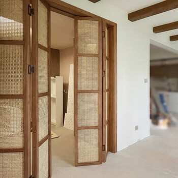 生态米家通用折叠门厨房实木折叠门推拉门隐形隔断门厨房卧室卫生间