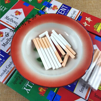 如咽口香糖16g320盒休闲零食棒棒糖长条烟形糖酸甜硬糖果整蛊糖3盒