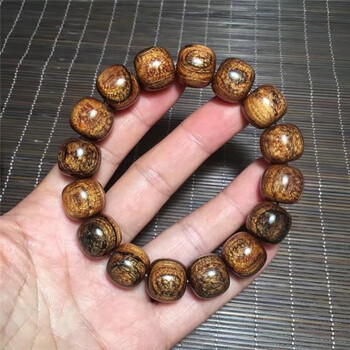 巴布亚贡木沉香老料油汁高印尼贡木文玩龙鳞手串玉化手链男女念珠 5号