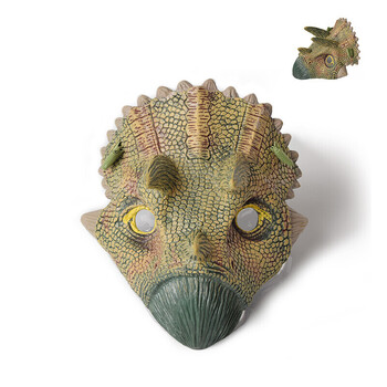 恐龙爪子手套玩具软胶塑胶仿动物模型男孩儿童侏罗纪世界 三角龙面具