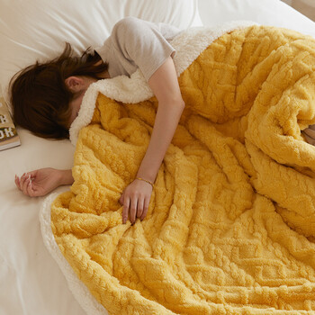 无印良品双面羊羔绒加厚铺盖12斤毛毯被子冬季加厚法兰绒珊瑚绒毯子