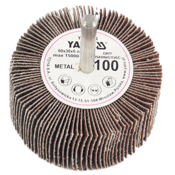 (yato)带柄百叶轮砂纸圈砂布电动砂轮打磨头木工抛光轮千叶轮 100目