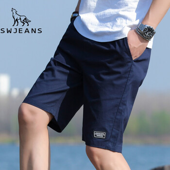 七匹狼集团swjeans品牌男装沙滩裤中裤男士潮流宽松纯棉短裤男夏季