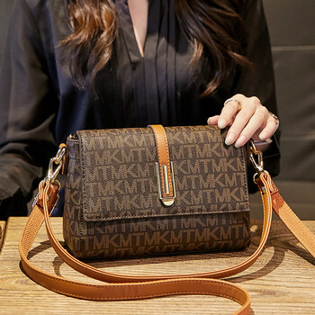 雅格莱诗新款包包2021夏季女包小众设计百搭印花小包潮单 km黄-配两条