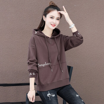 轻奢品牌女装加绒卫衣女超火加厚连帽上衣2021冬装新款韩版ins潮小