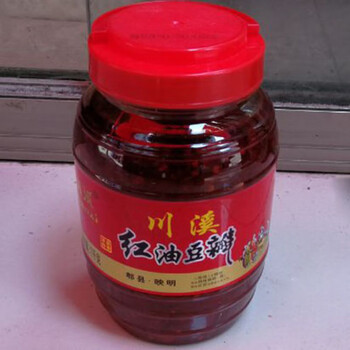 正宗郫县红油豆瓣酱桶装四川特产辣椒酱炒菜佐料川菜调料 2斤豆瓣酱