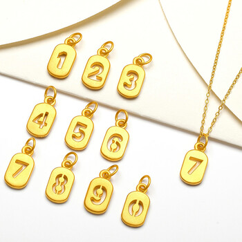 999足金幸运数字7黄金吊坠爱妻项链女款小7字牌足金挂坠锁骨09数字18k