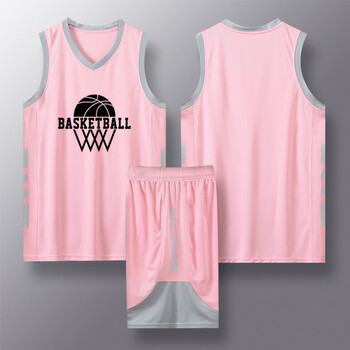 篮球衣透气背心儿童队服篮球装备印制粉色主图图案2xs身高125135cm