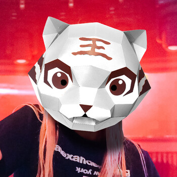 老虎头套老虎纸模头套可爱卡通动物diy虎年创意成人面具学校演出道具4