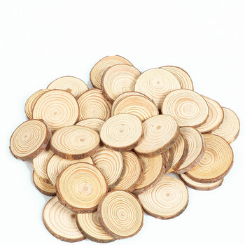 原木片年轮diy木头片圆木片装饰背景墙小圆实木片材料手工手绘画23cm