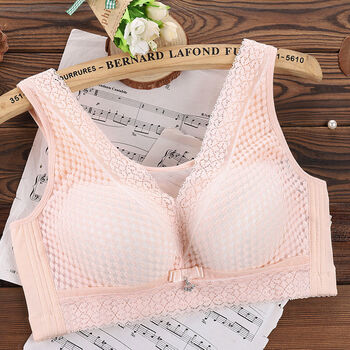 斤胖mm大胸显小大码内衣女文胸无钢圈薄款聚拢型胸罩收副乳浅肤3680b