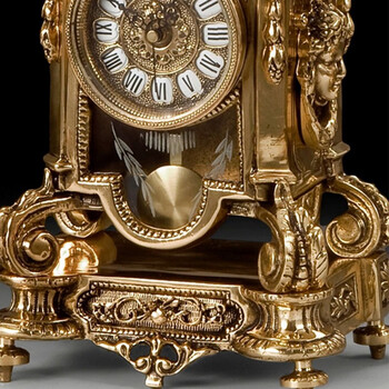 欧洲进口全铜轻奢座钟欧式复古古董家饰品凡尔赛台钟卧室桌面时钟创意